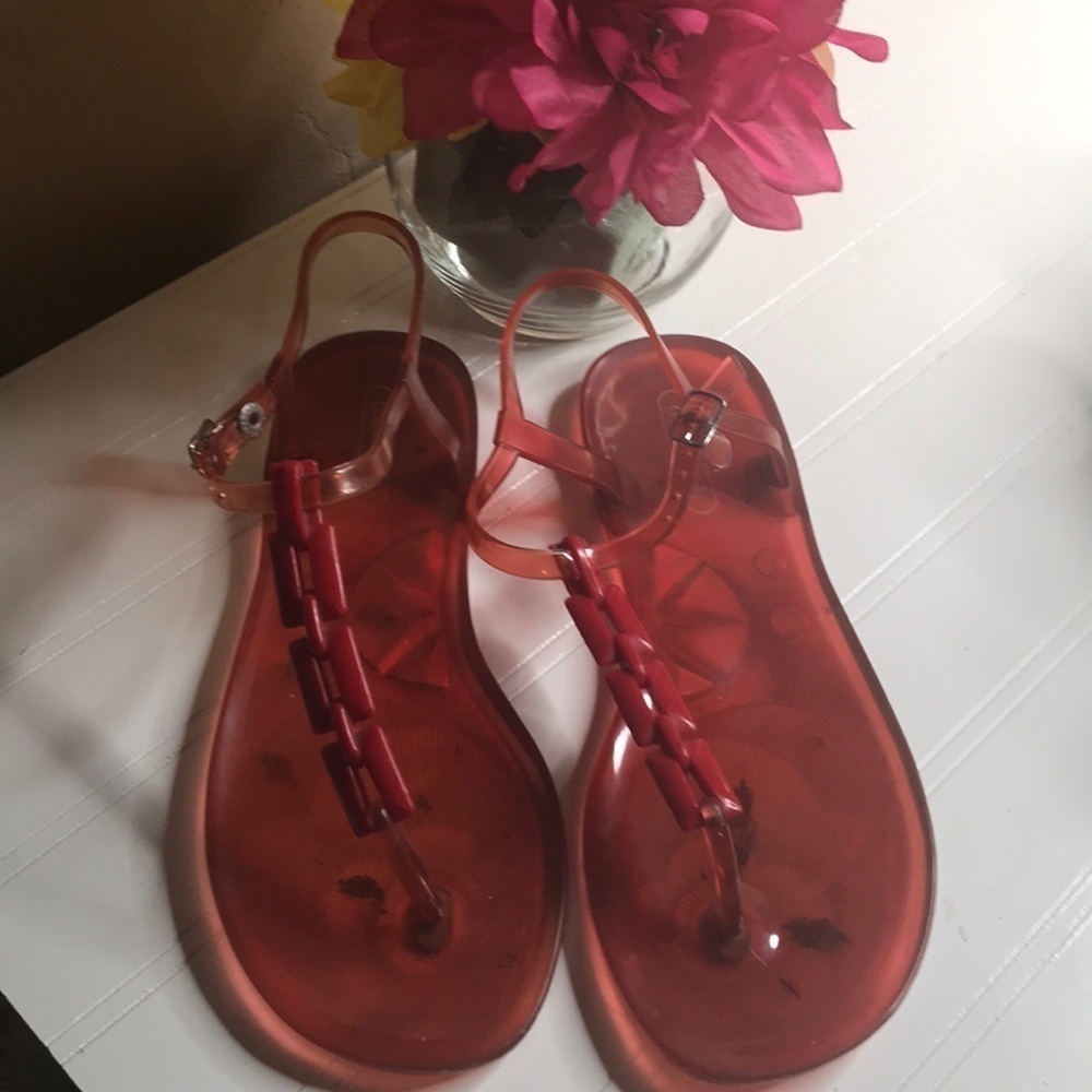 Grenha Orange Jelly Thong sandal. FFT0536B